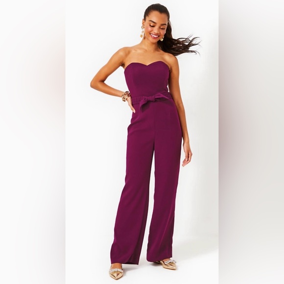 Lilly Pulitzer Rosalie Purple Jumpsuit 12 - Picture 4 of 5